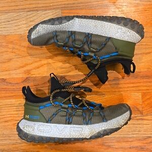 Under Armour HOVR fat tire with cuff. Great hiking & camping shoes!!